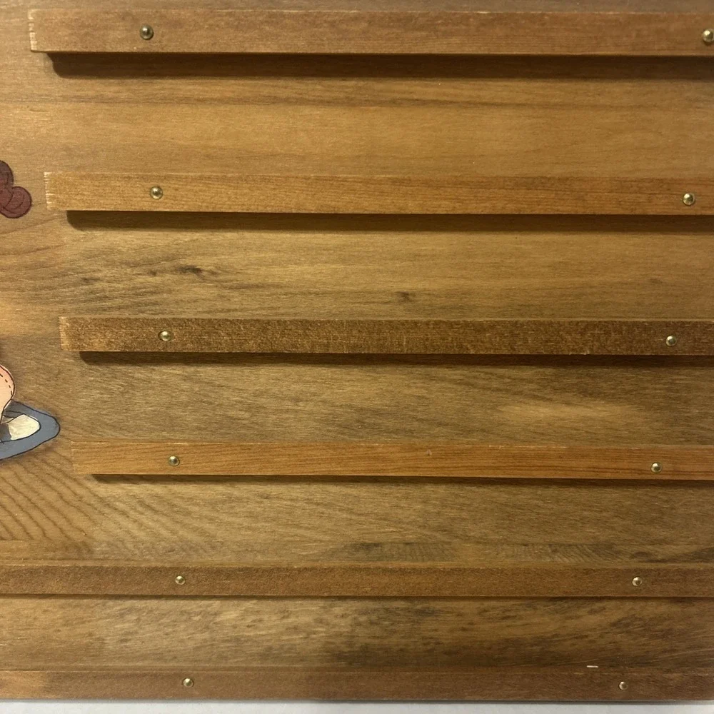Vintage homemade wooden calendar interchangeable entres for each month Hearts